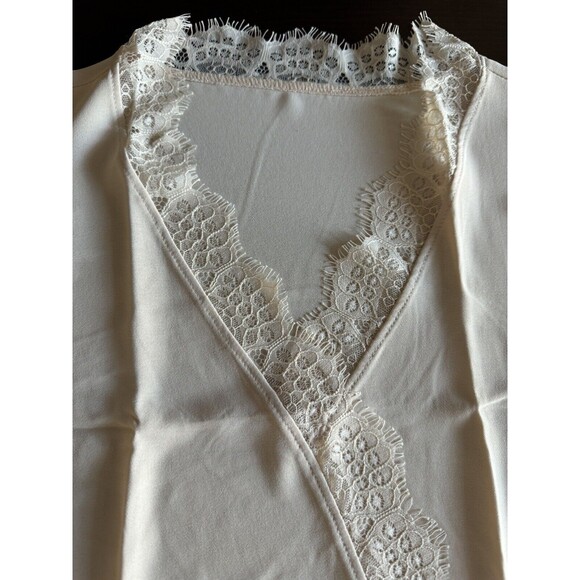 ROSKIKI Women's Solid Sleeveless top Wrap V Neck Lace Trim Cami spring summer - Picture 5 of 8